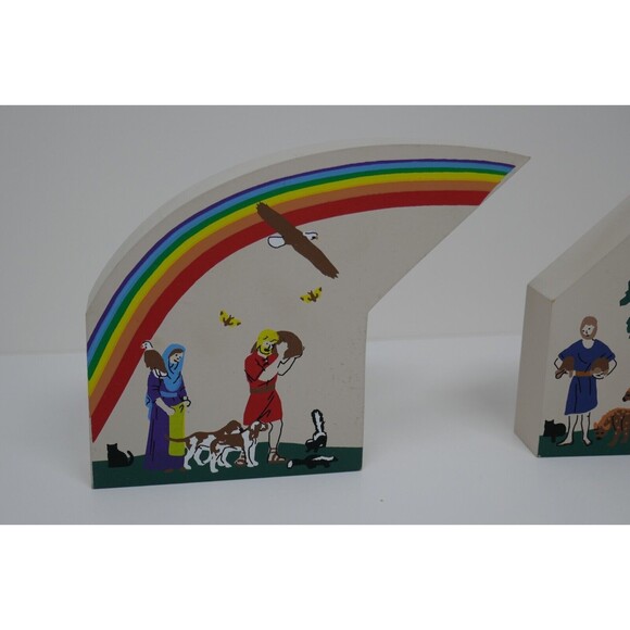 Cat's Meow 3 Piece Hand Painted Noahs Ark Rainbow - Picture 5 of 11